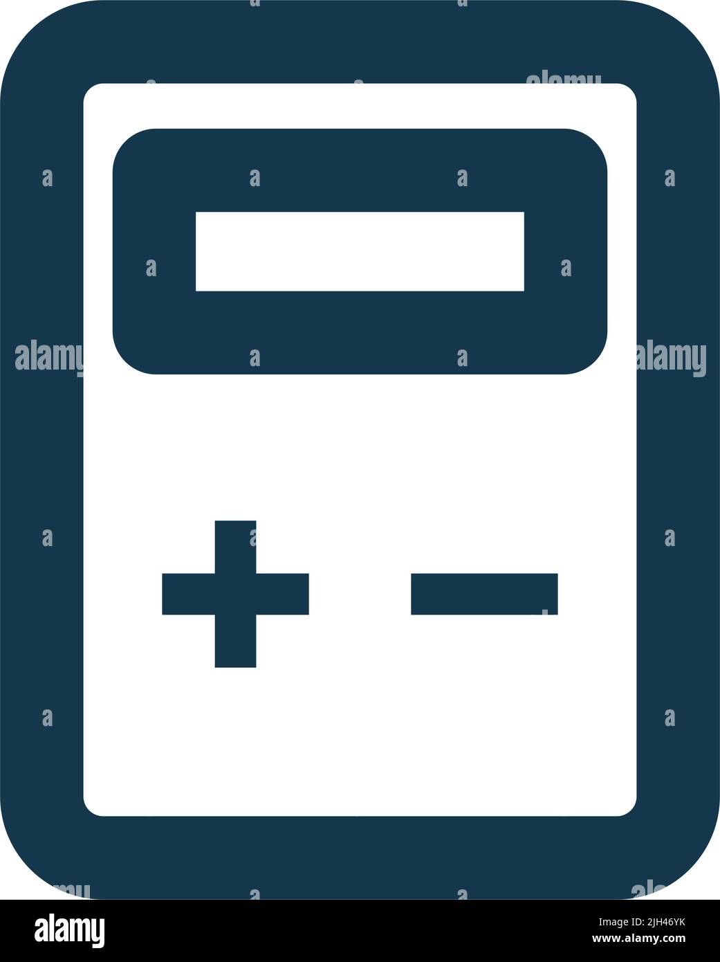 Icona della calcolatrice con i segni più e meno. Vettore modificabile. Illustrazione Vettoriale