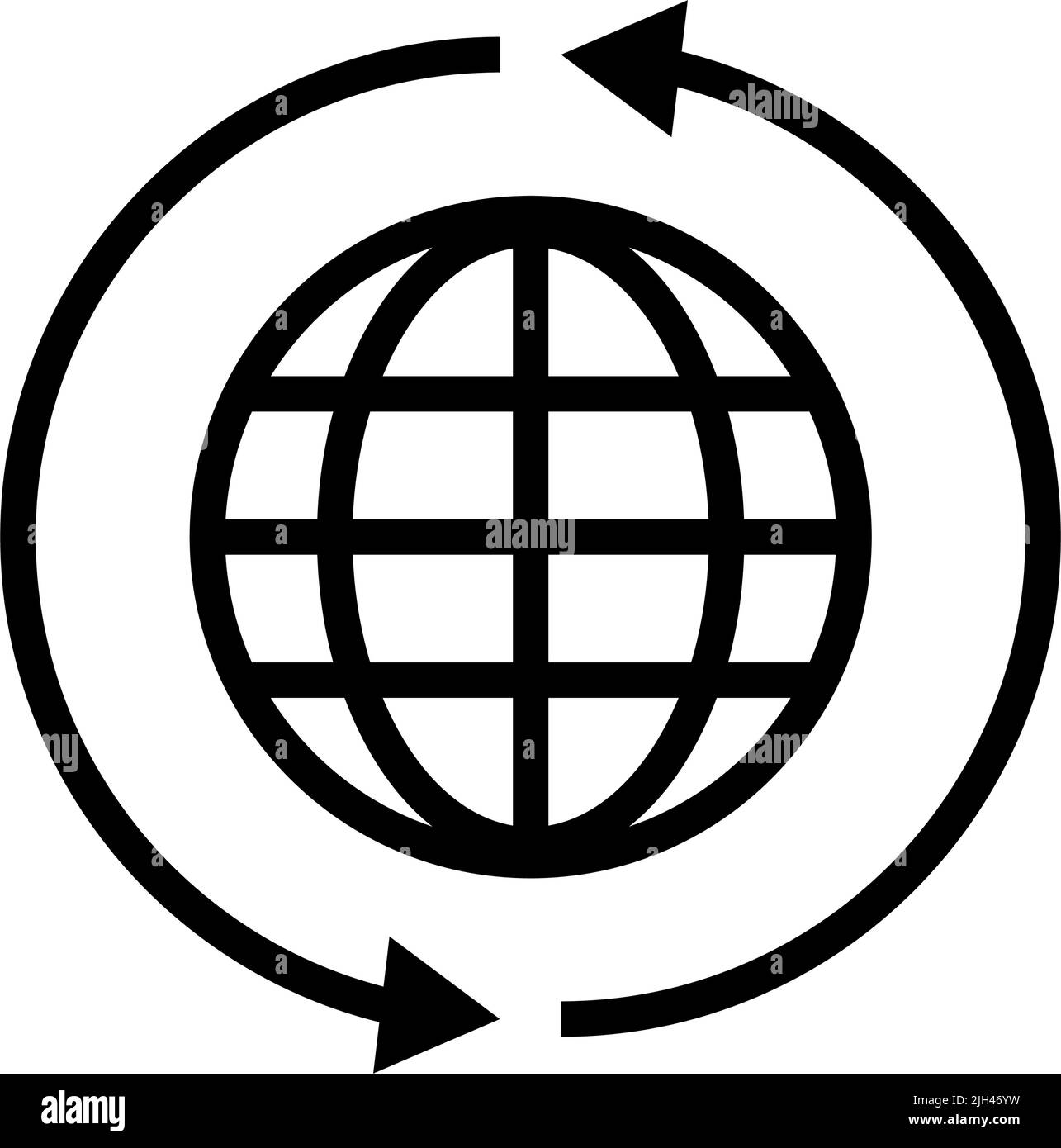 Icona del browser e freccia rotante. Ricaricare e aggiornare. Vettore modificabile. Illustrazione Vettoriale