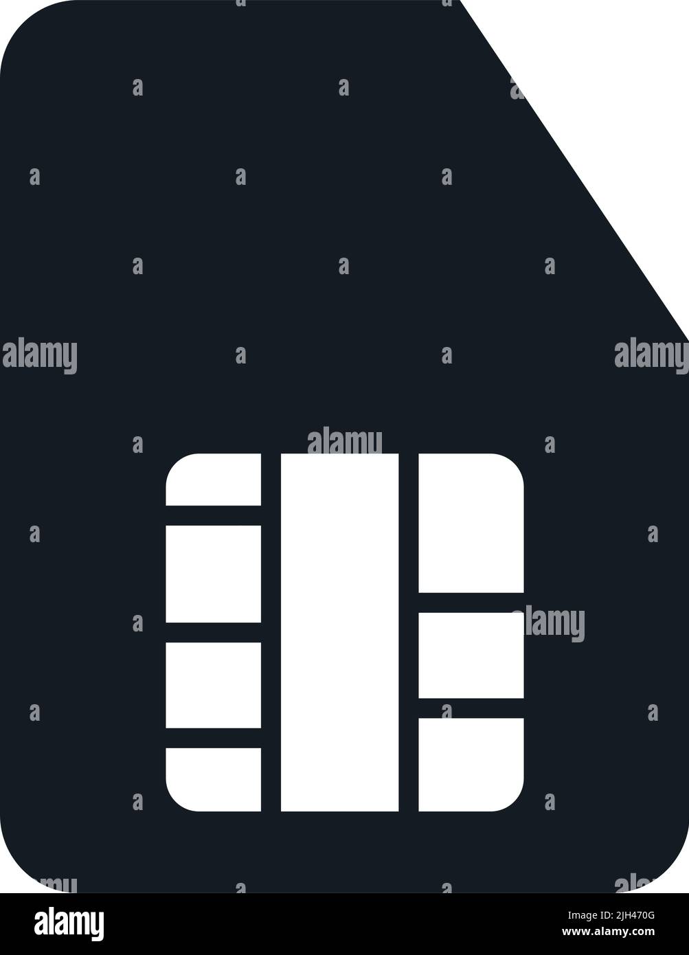 Scheda SIM del telefono cellulare. Un microchip per telecomunicazioni. Vettore modificabile. Illustrazione Vettoriale