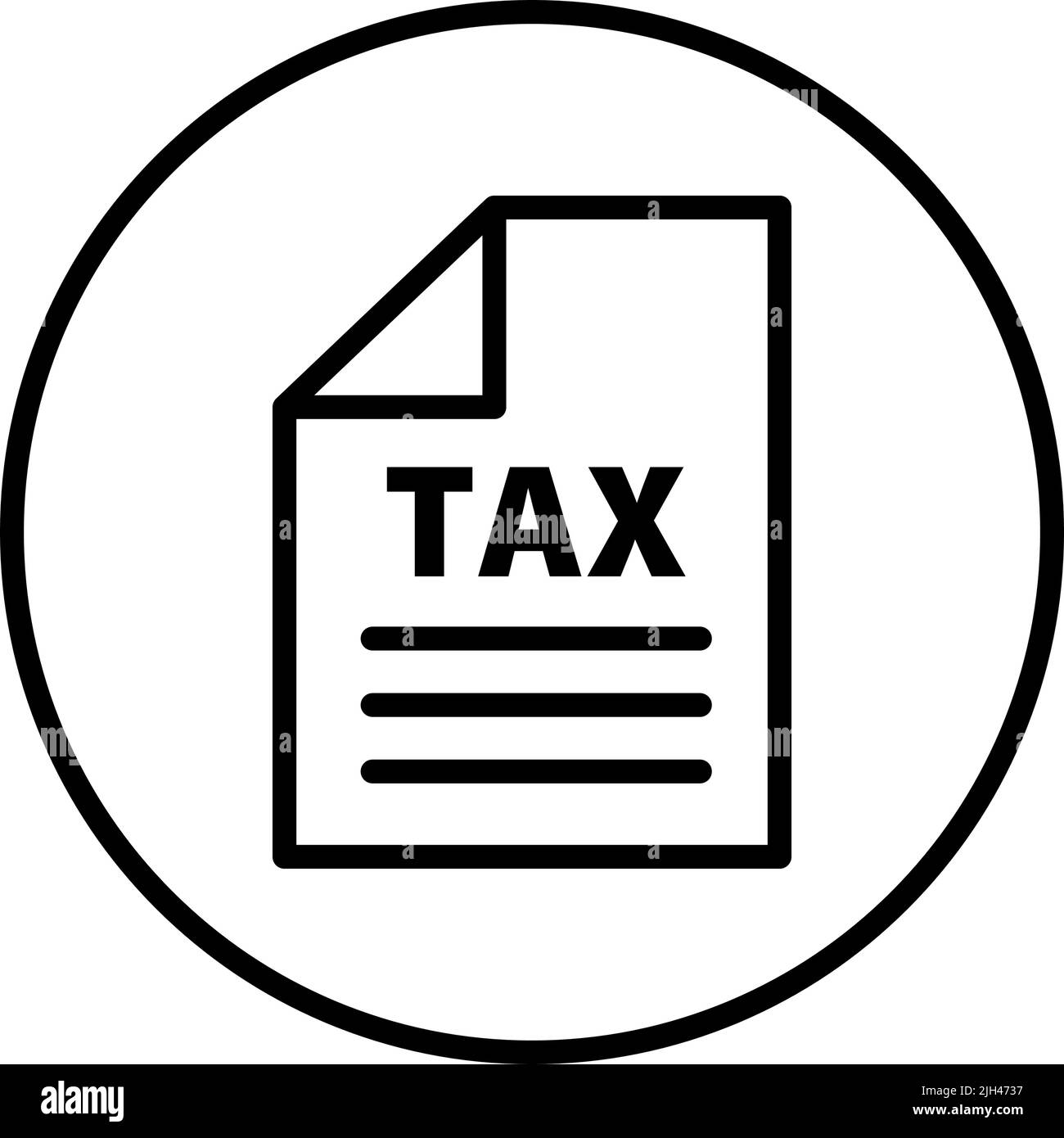Carta fiscale rotonda. Pagamento delle tasse. Vettore modificabile. Illustrazione Vettoriale