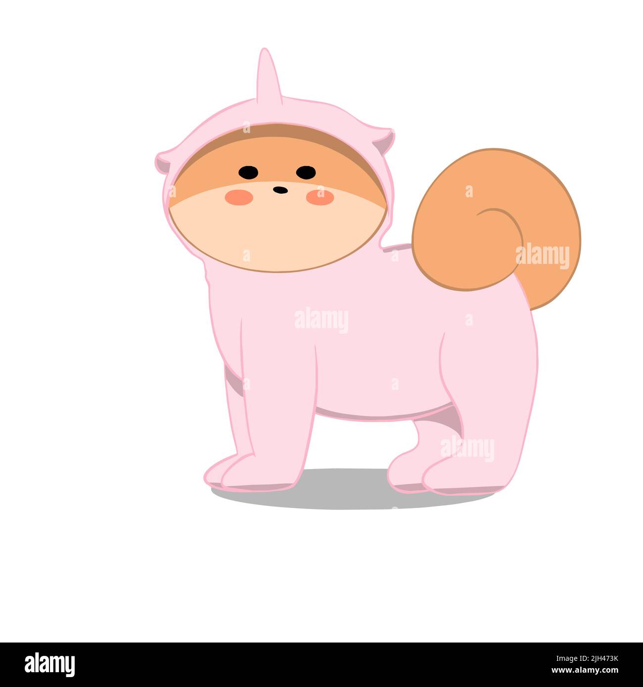 shiba inu in pigiama che ti guarda Illustrazione Vettoriale