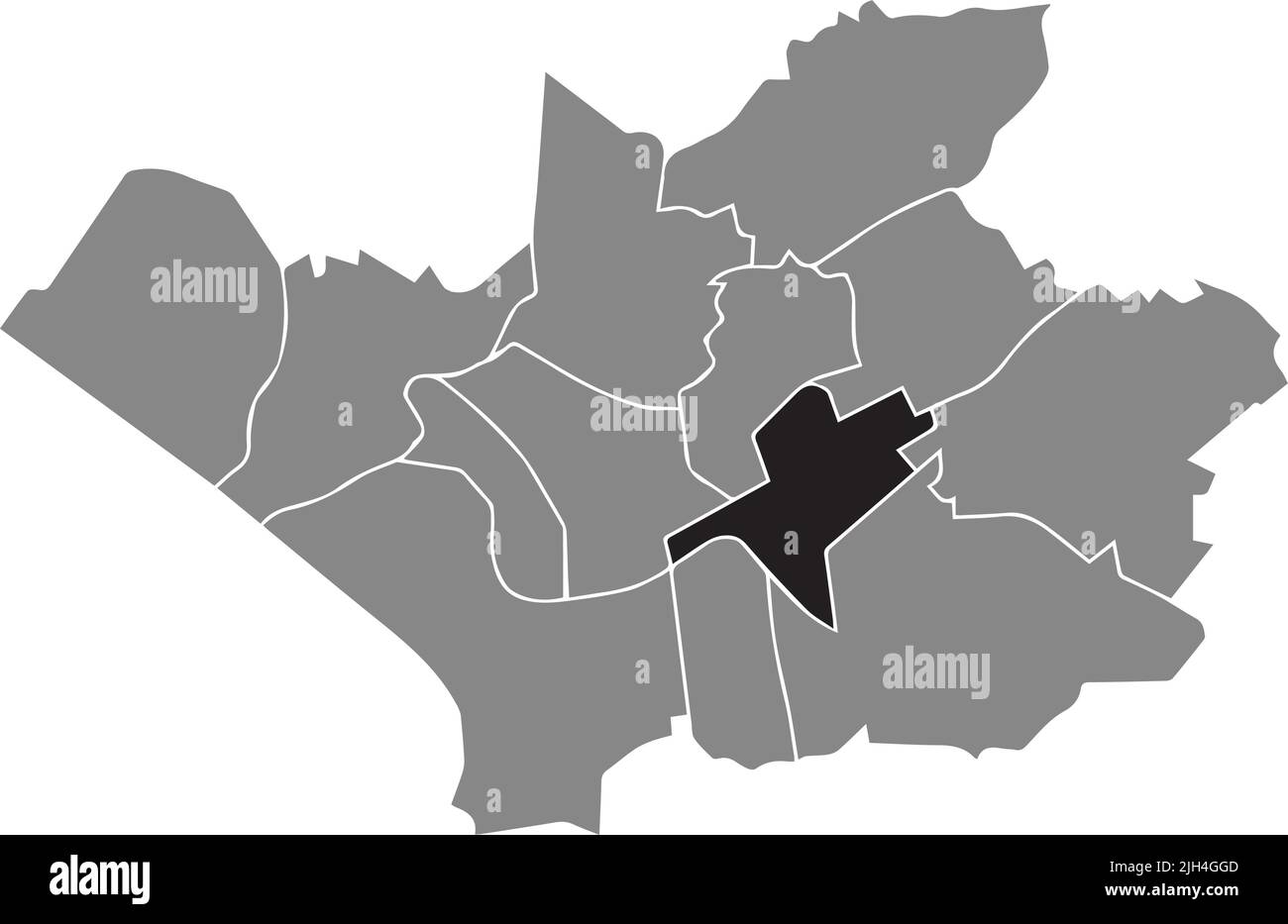 Mappa di localizzazione DEL DISTRETTO di ALKENRATH, LEVERKUSEN Illustrazione Vettoriale