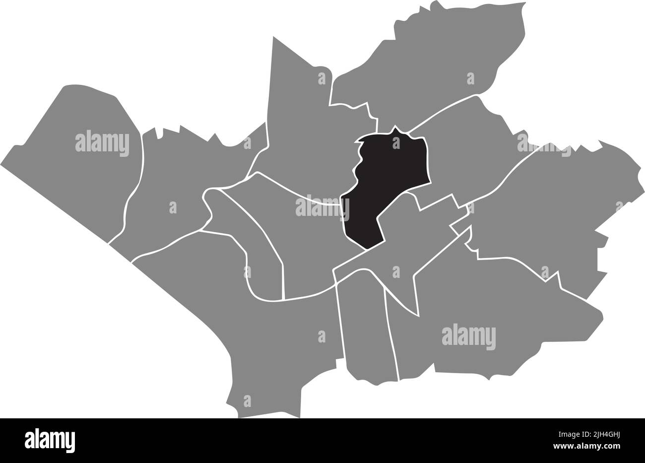Mappa di localizzazione DEL DISTRETTO di QUETTINGEN, LEVERKUSEN Illustrazione Vettoriale