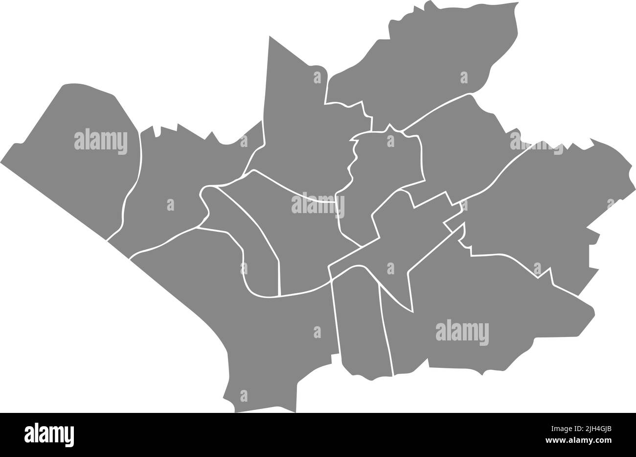 Mappa dei quartieri grigi DI LEVERKUSEN, GERMANIA Illustrazione Vettoriale