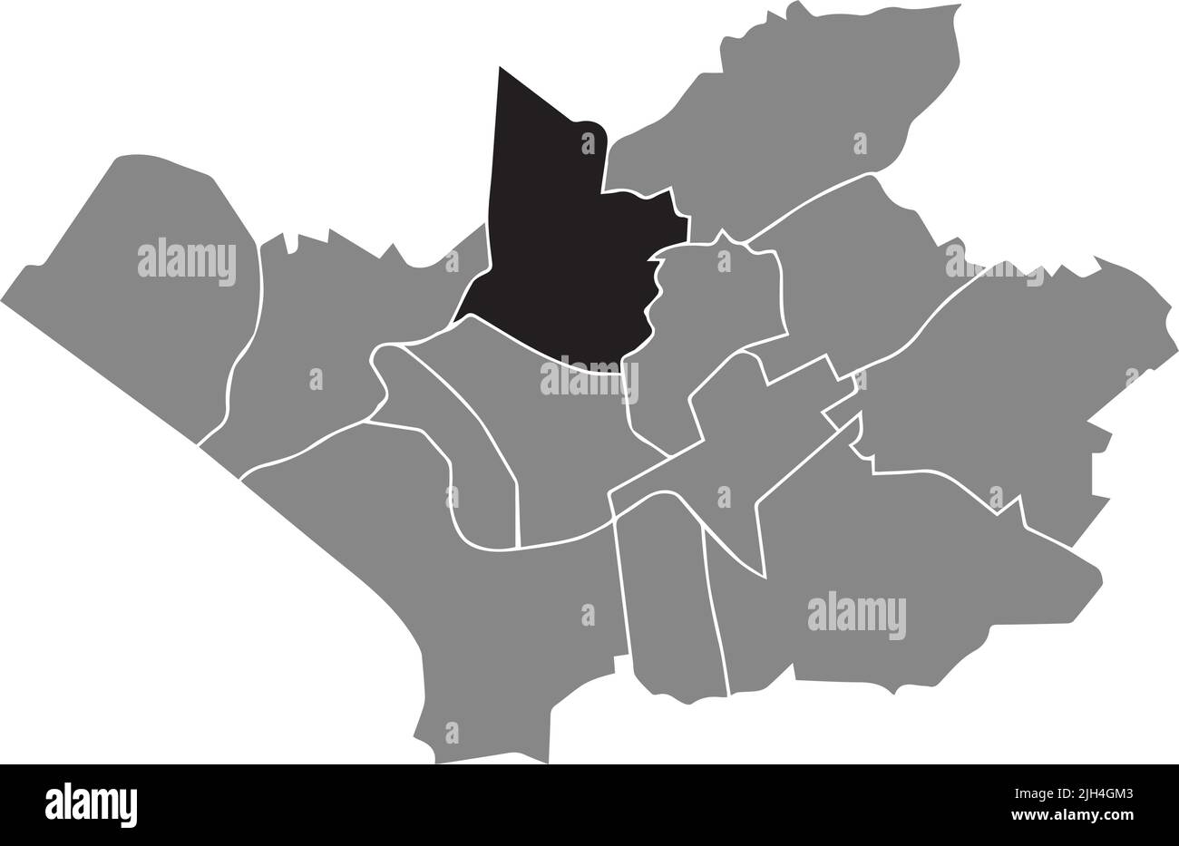 Mappa di localizzazione DEL DISTRETTO OPLADEN, LEVERKUSEN Illustrazione Vettoriale