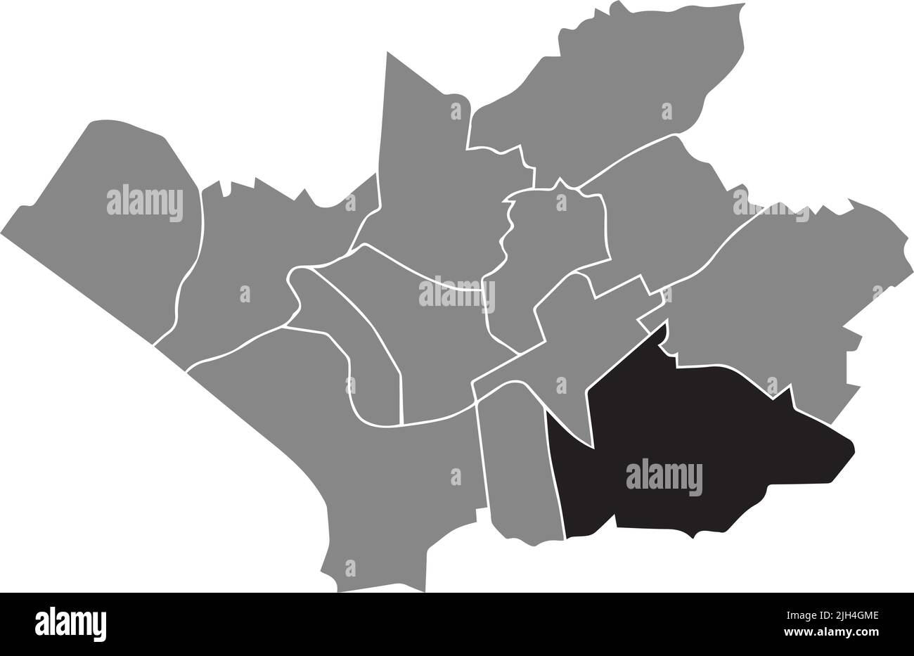 Mappa di localizzazione DEL DISTRETTO SCHLEBOSCH, LEVERKUSEN Illustrazione Vettoriale
