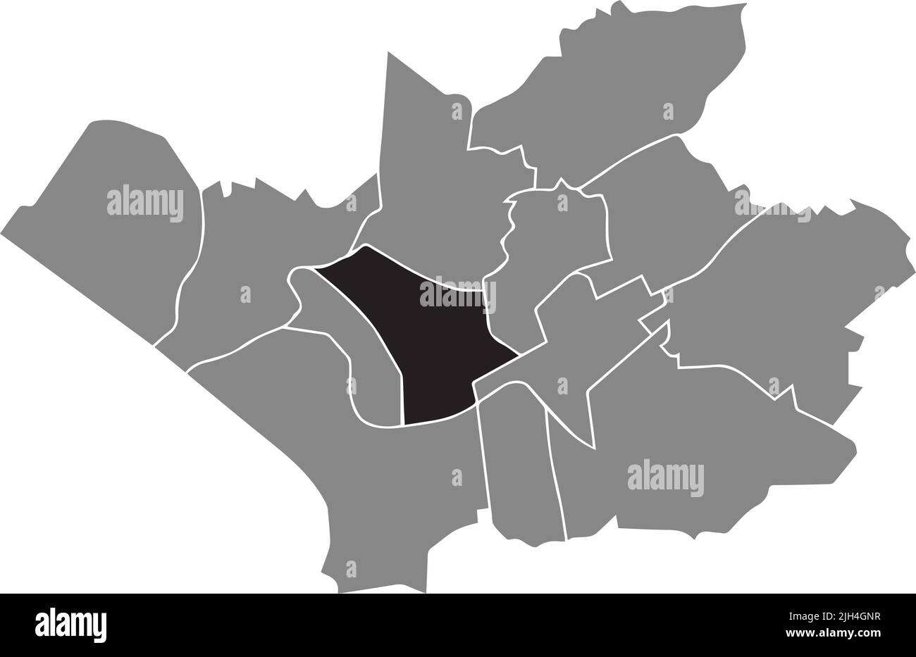 Mappa di localizzazione del DISTRETTO di KÜPPERSTEG, LEVERKUSEN Illustrazione Vettoriale