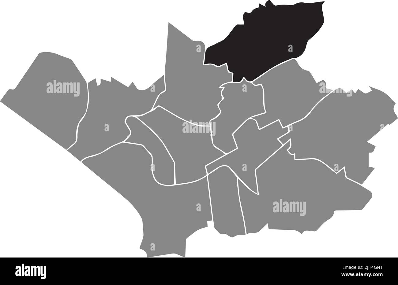 Mappa di localizzazione DEL DISTRETTO DI BERGISCH NEUKIRCHEN, LEVERKUSEN Illustrazione Vettoriale