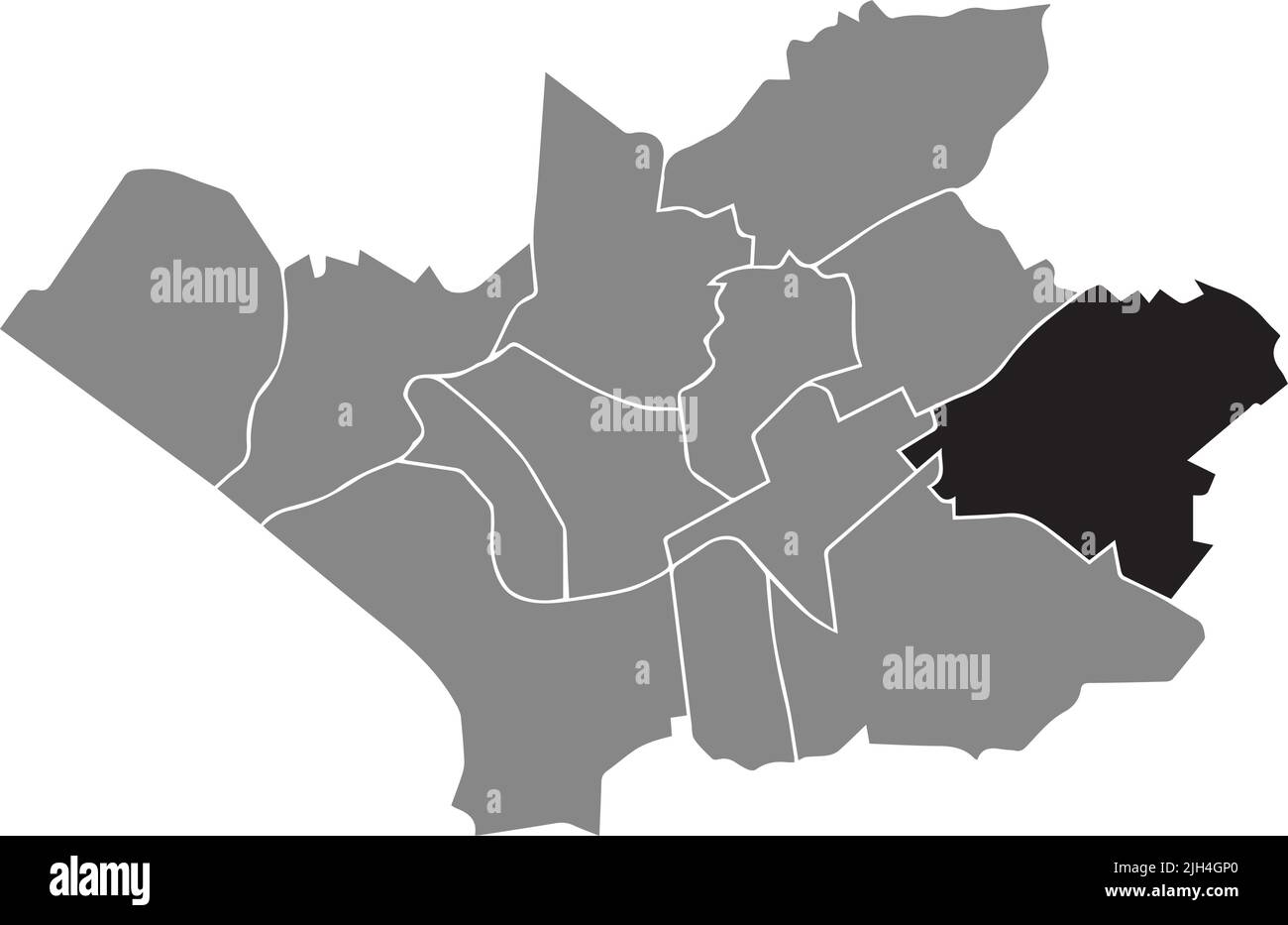 Mappa di localizzazione del DISTRETTO di STEINBÜCHEL, LEVERKUSEN Illustrazione Vettoriale