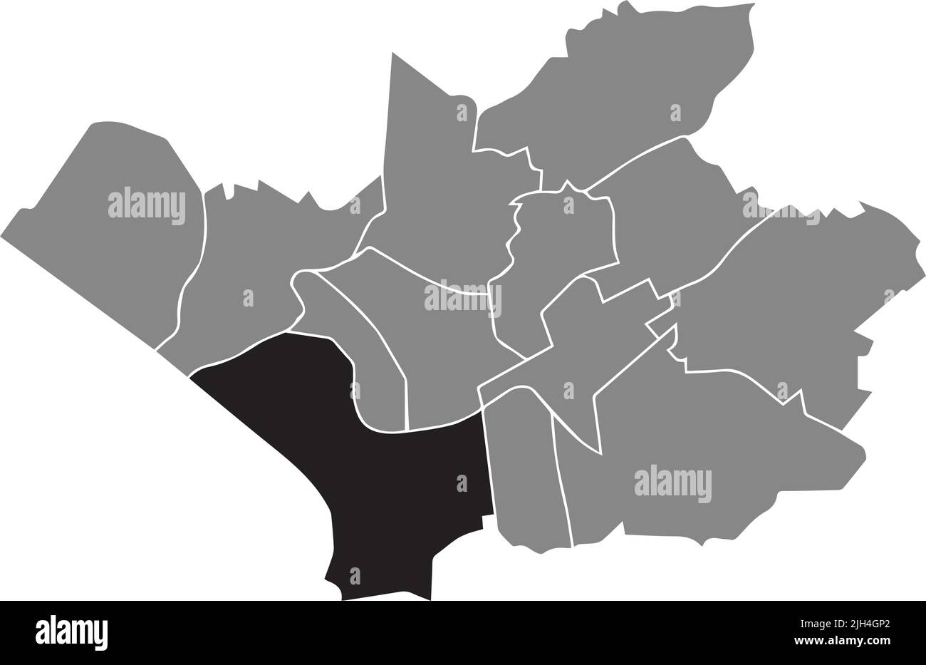 Mappa di localizzazione DEL DISTRETTO di WIESDORF, LEVERKUSEN Illustrazione Vettoriale