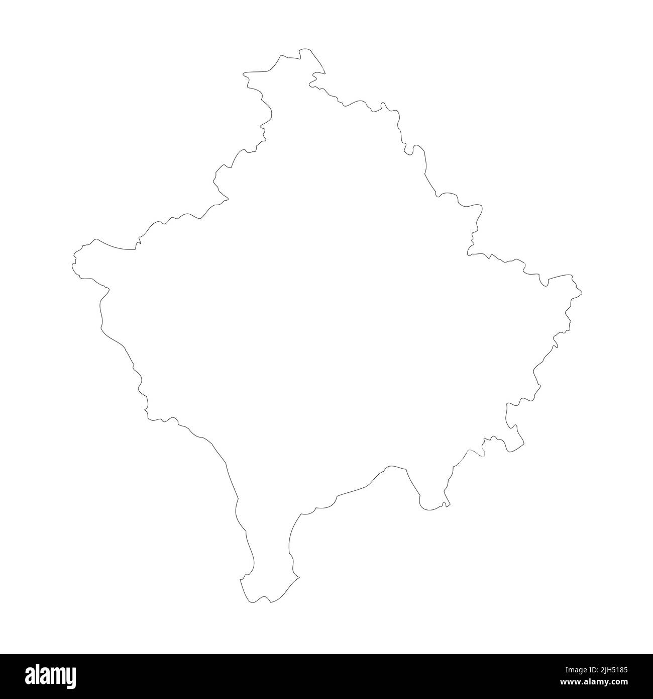 Schema della mappa del paese vettoriale del Kosovo Illustrazione Vettoriale