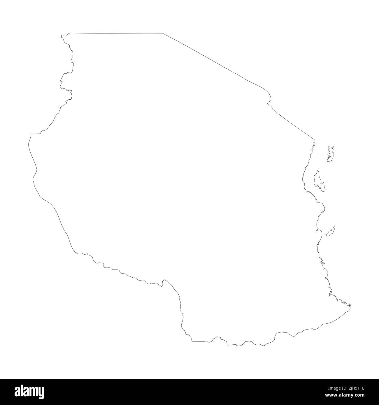 Schema della mappa del paese vettoriale della Tanzania Illustrazione Vettoriale