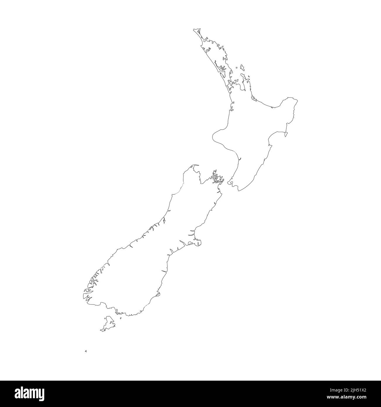 Profilo della mappa vettoriale del paese della Nuova Zelanda Illustrazione Vettoriale