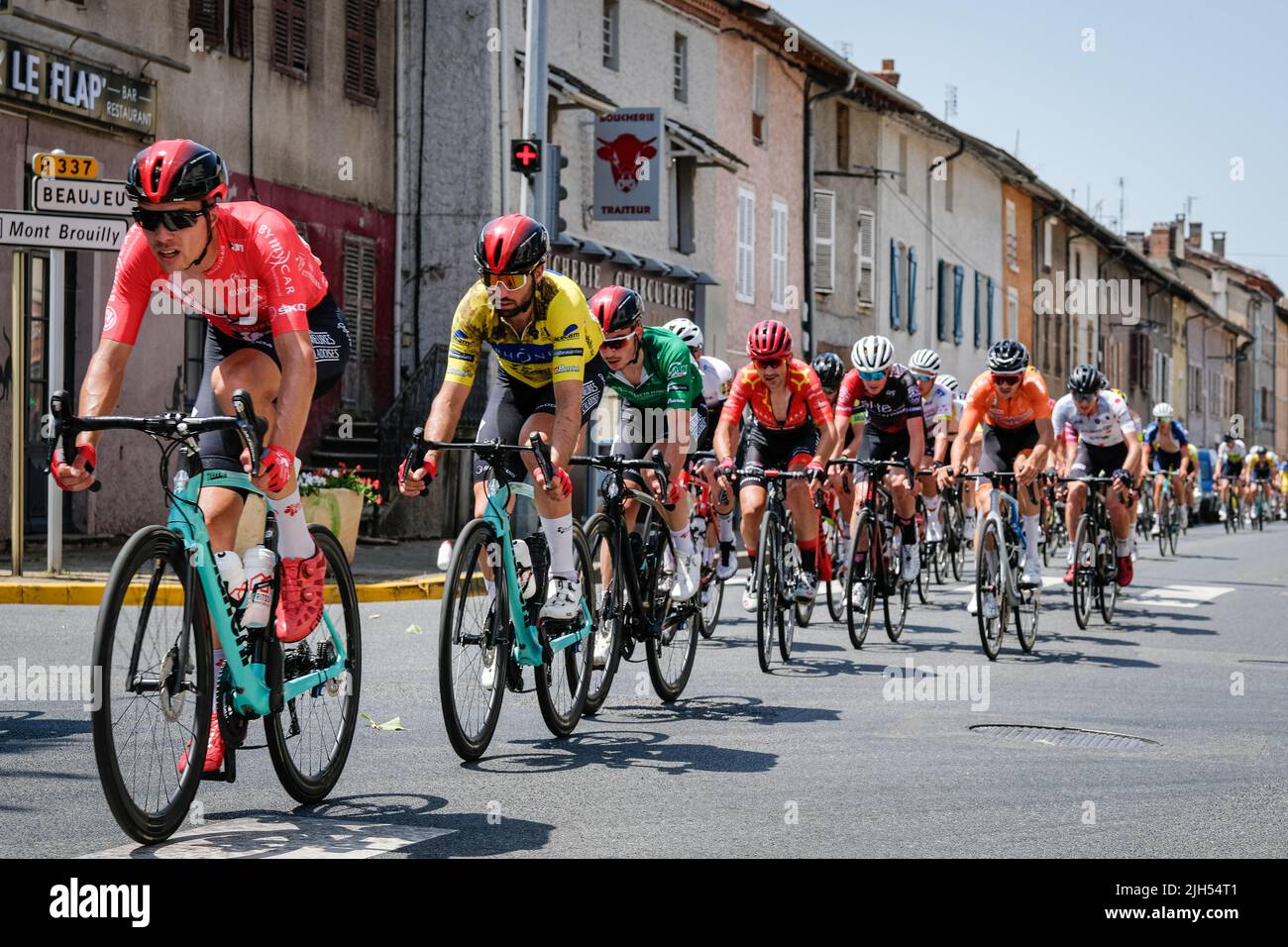 Francia, Beaujolais, 2022-06-19. Ultima tappa del Tour du Beaujolais con la vittoria del pilota VCVB Tao Quemener. Foto Stock