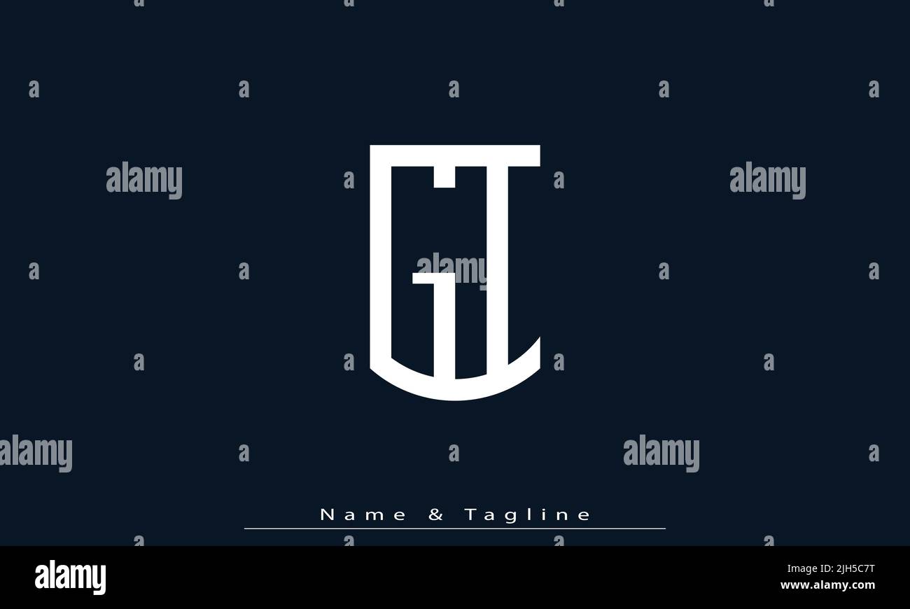 Lettere alfabetiche iniziali logo monogramma GI , IG Illustrazione Vettoriale