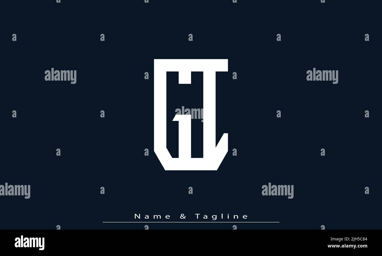 Lettere alfabetiche iniziali logo monogramma GI , IG Illustrazione Vettoriale