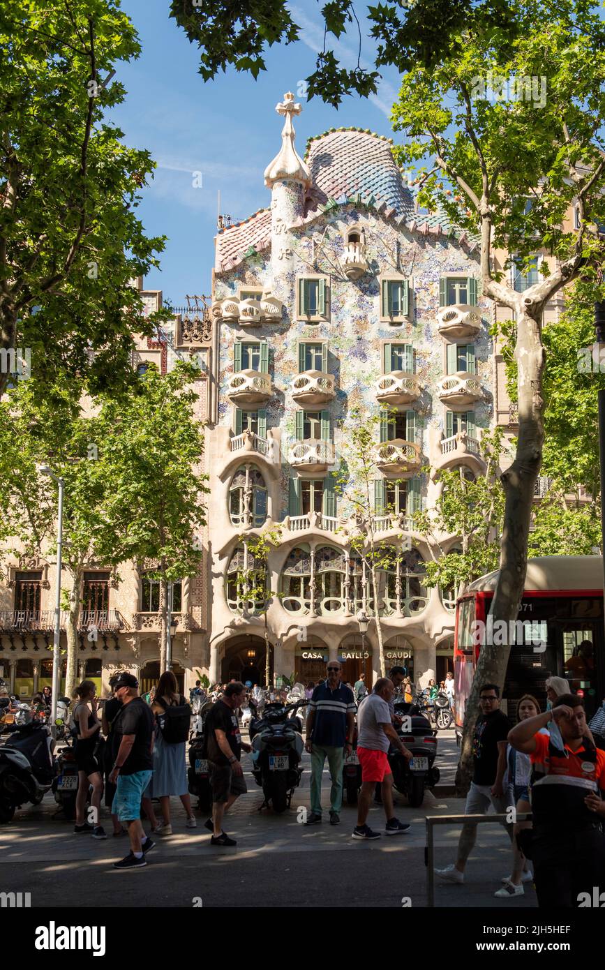 Casa Batlló progettato da Antoni Gaudí a Barcellona - Spagna Foto Stock