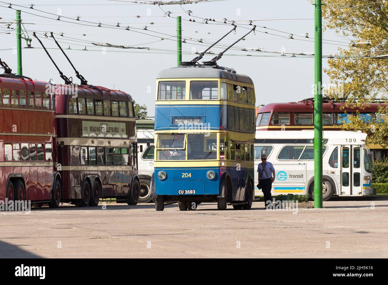 Una visita al museo del filobus Sandtoft Foto Stock