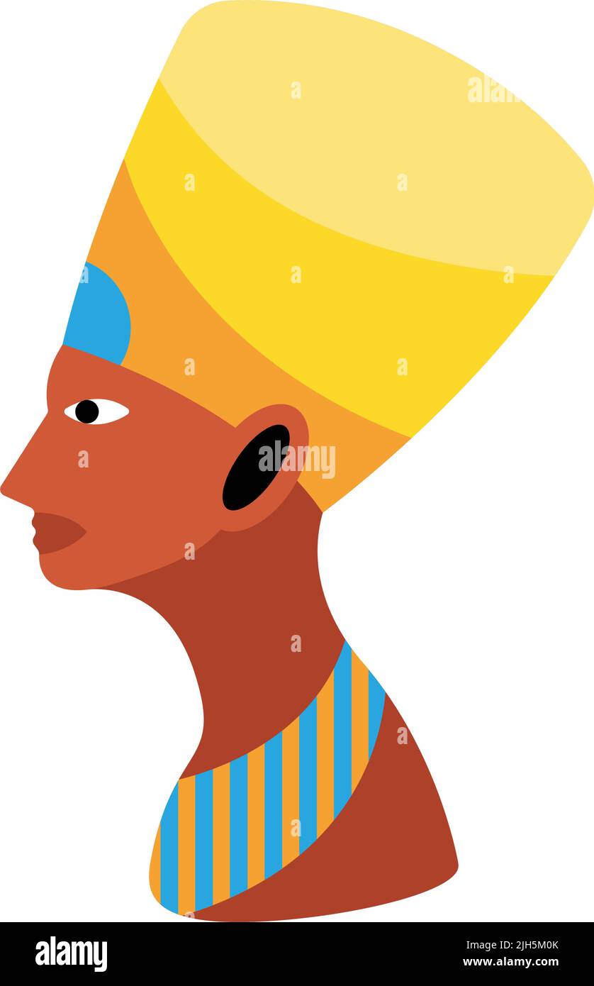 Nefertiti o cleopatra in corona. icona della regina egiziana