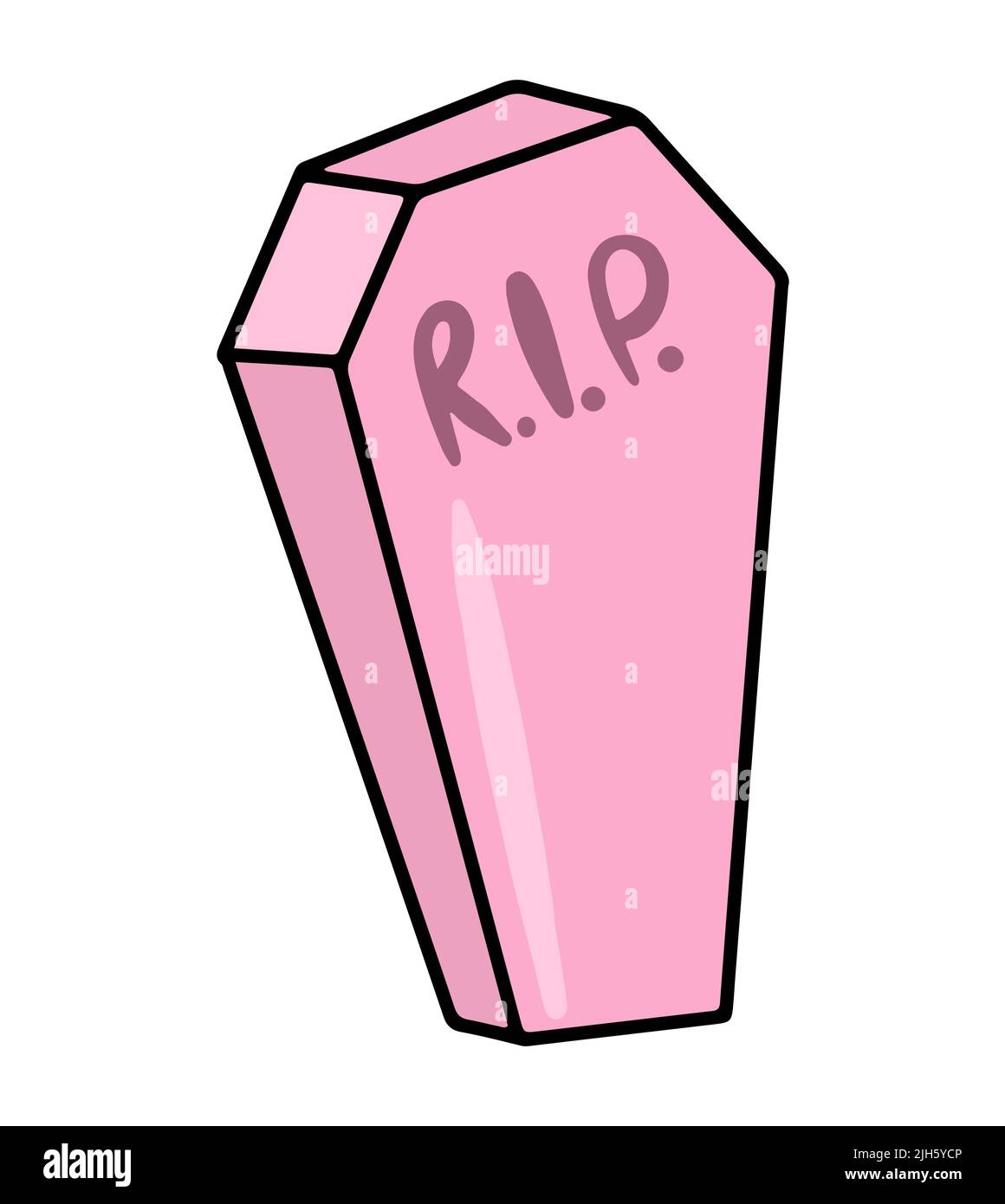 Carino bara rosa vettore icona. Adesivo Creepy Halloween in stile piatto. Illustrazione Vettoriale