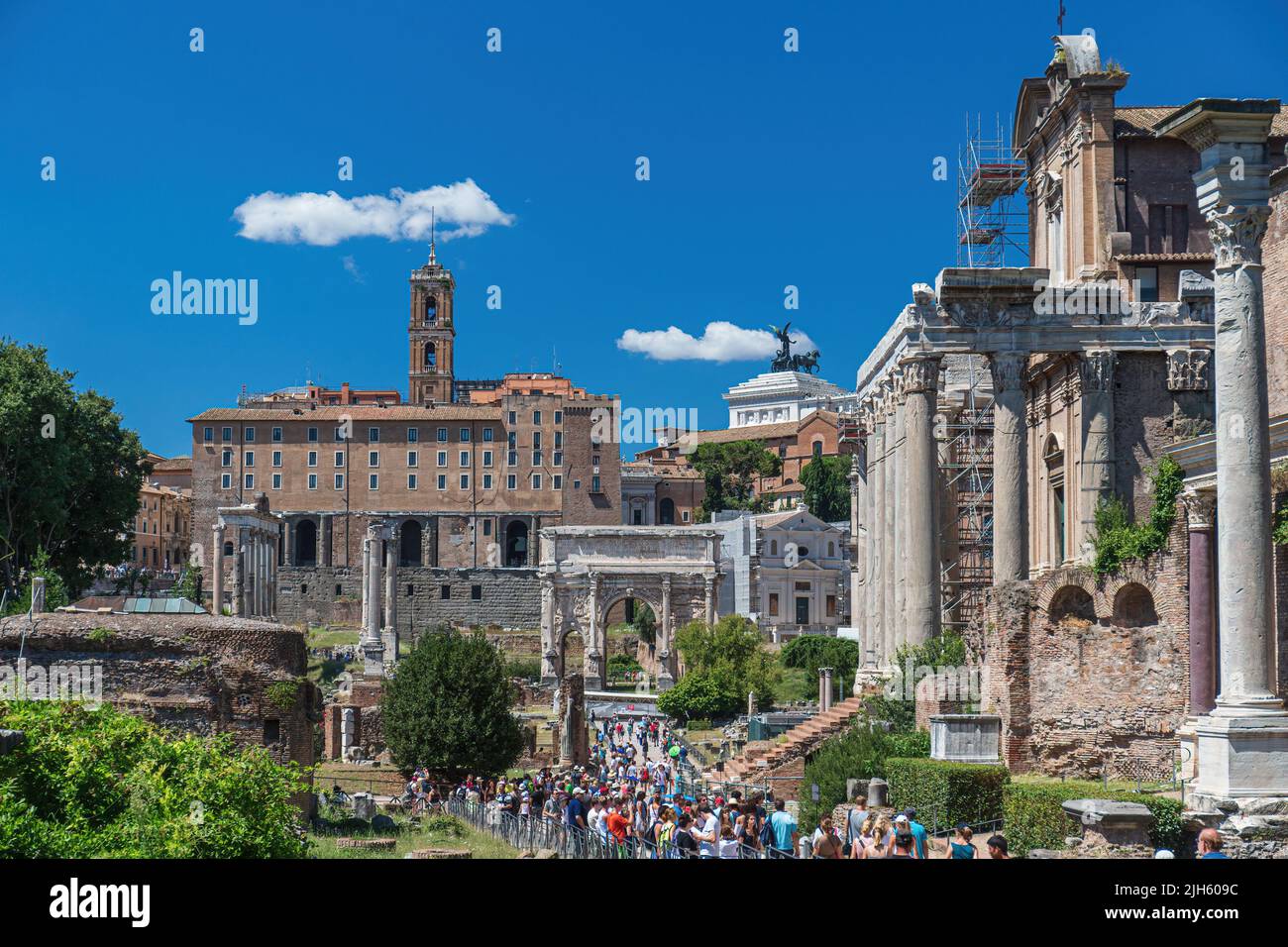 Il Forum Romanum in Roma. Italia Foto Stock