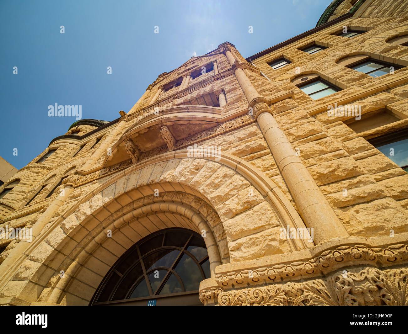 Vista esterna del museo storico della contea di Wichita-Sedgwick in Kansas Foto Stock