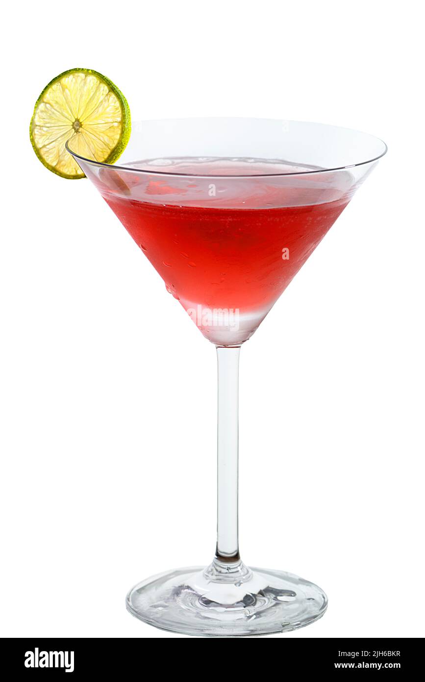 Cocktail, cosmopolita su sfondo bianco, Baviera, Germania Foto Stock