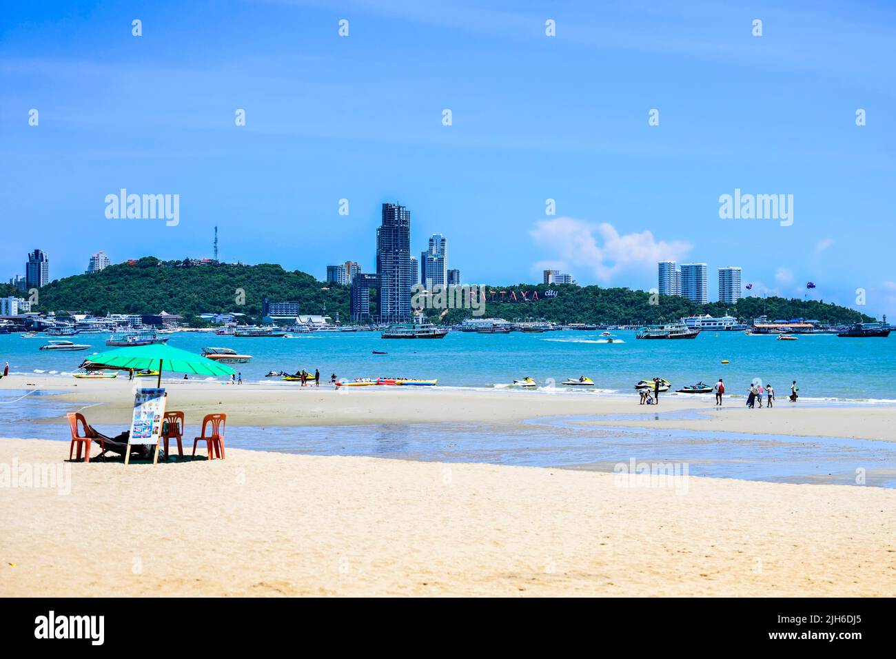 Pattaya City Beach, Tailandia Foto Stock