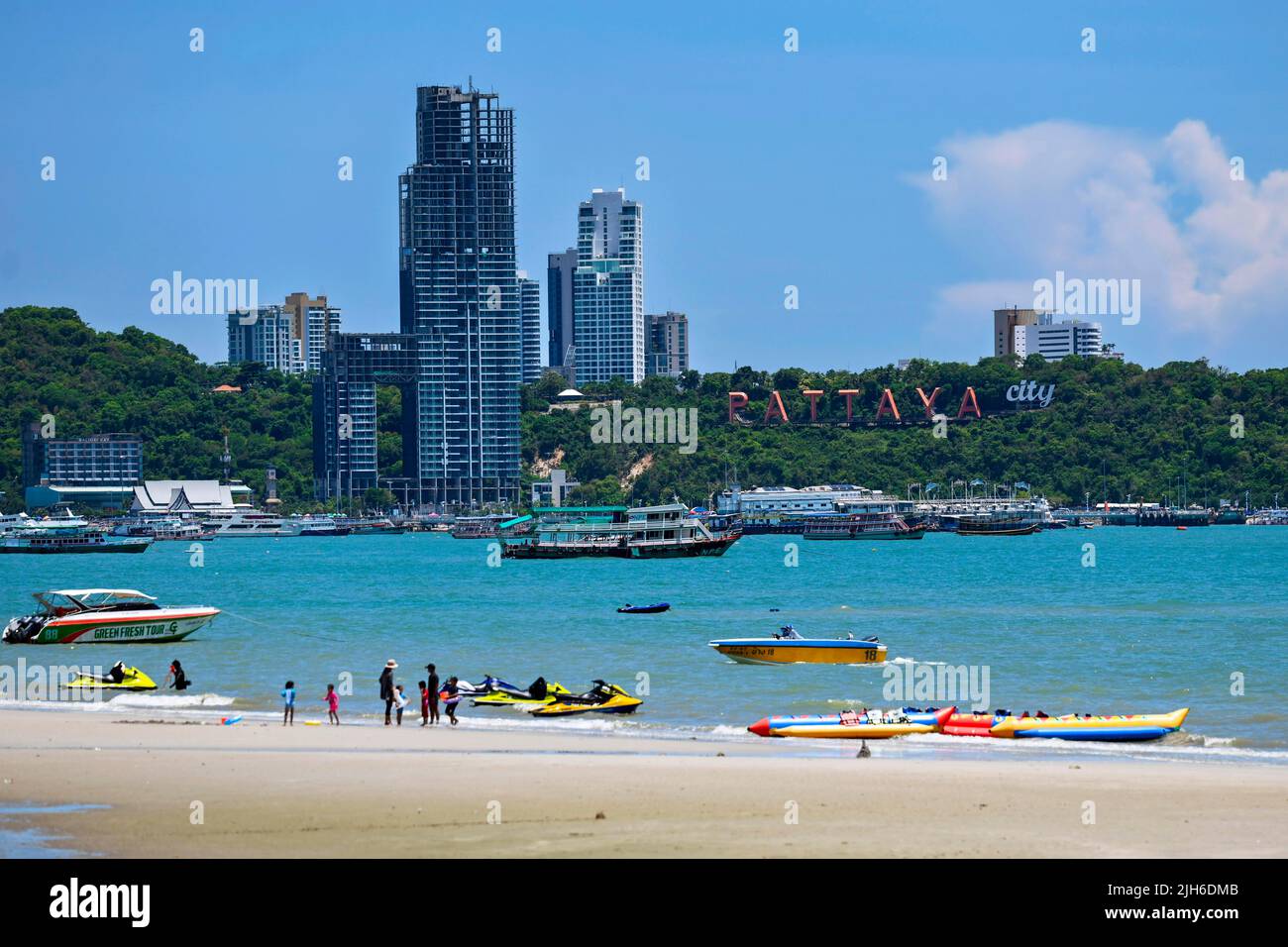 Pattaya City Beach, Tailandia Foto Stock