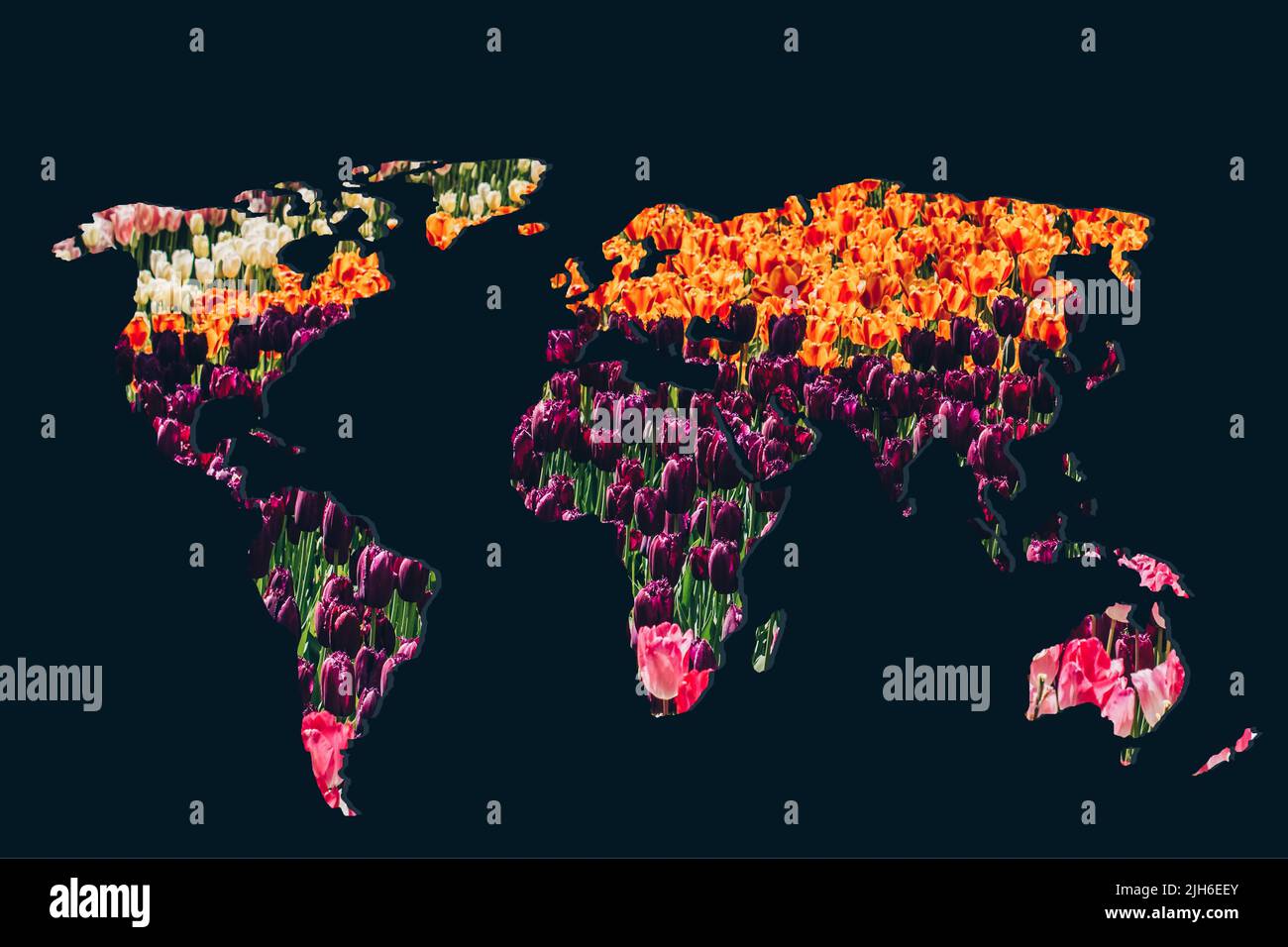 Circa delineato mappa del mondo come global business concetti Foto Stock