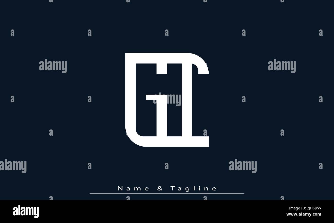 Lettere alfabetiche iniziali logo monogramma GI , IG Illustrazione Vettoriale