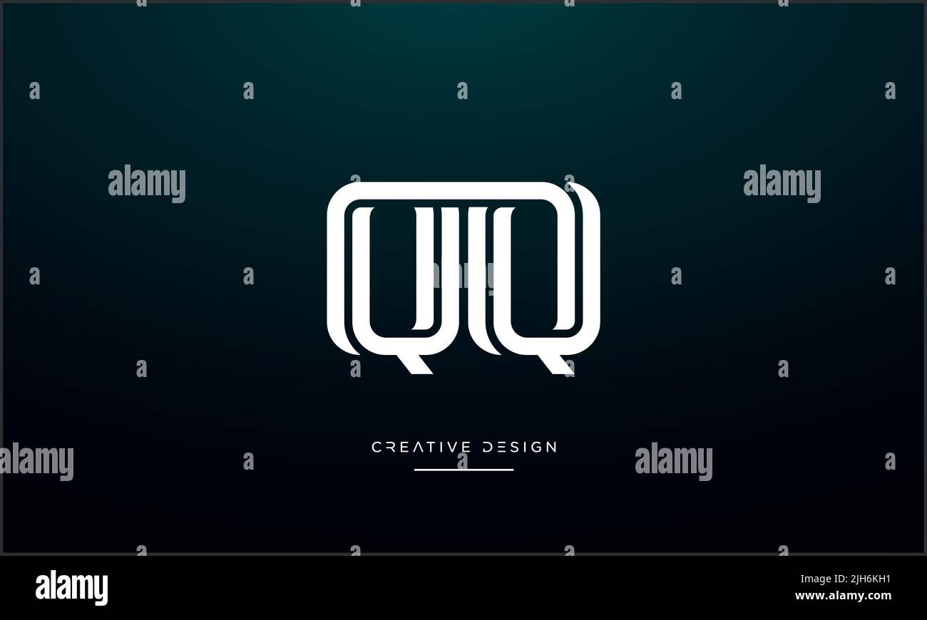 QQ o Q alfabeto lettere astratto icona Logo Illustrazione Vettoriale