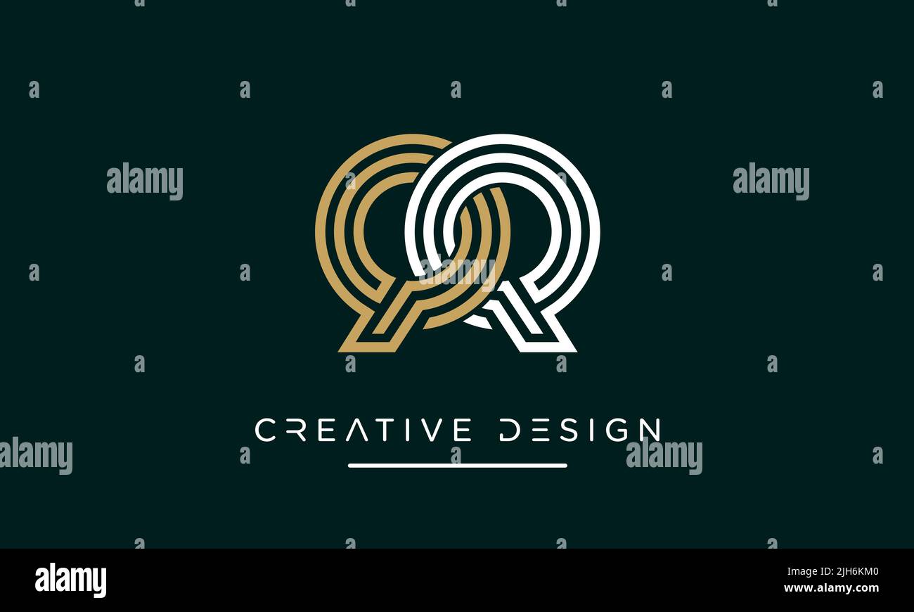 QQ o Q alfabeto lettere astratto icona Logo Illustrazione Vettoriale