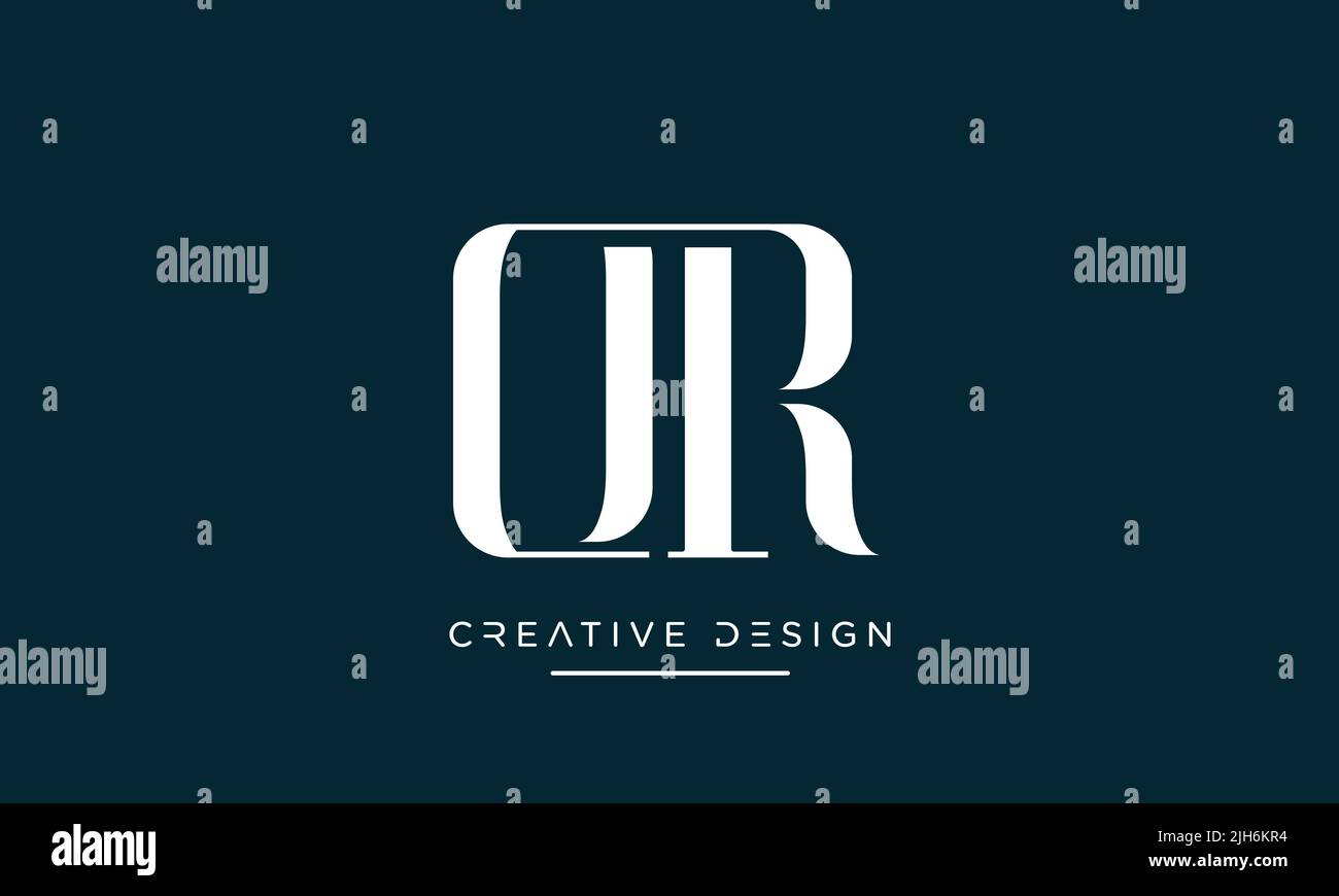 Lettere alfabetiche QR, RQ, R o Q Monogramma con l'icona del logo Illustrazione Vettoriale