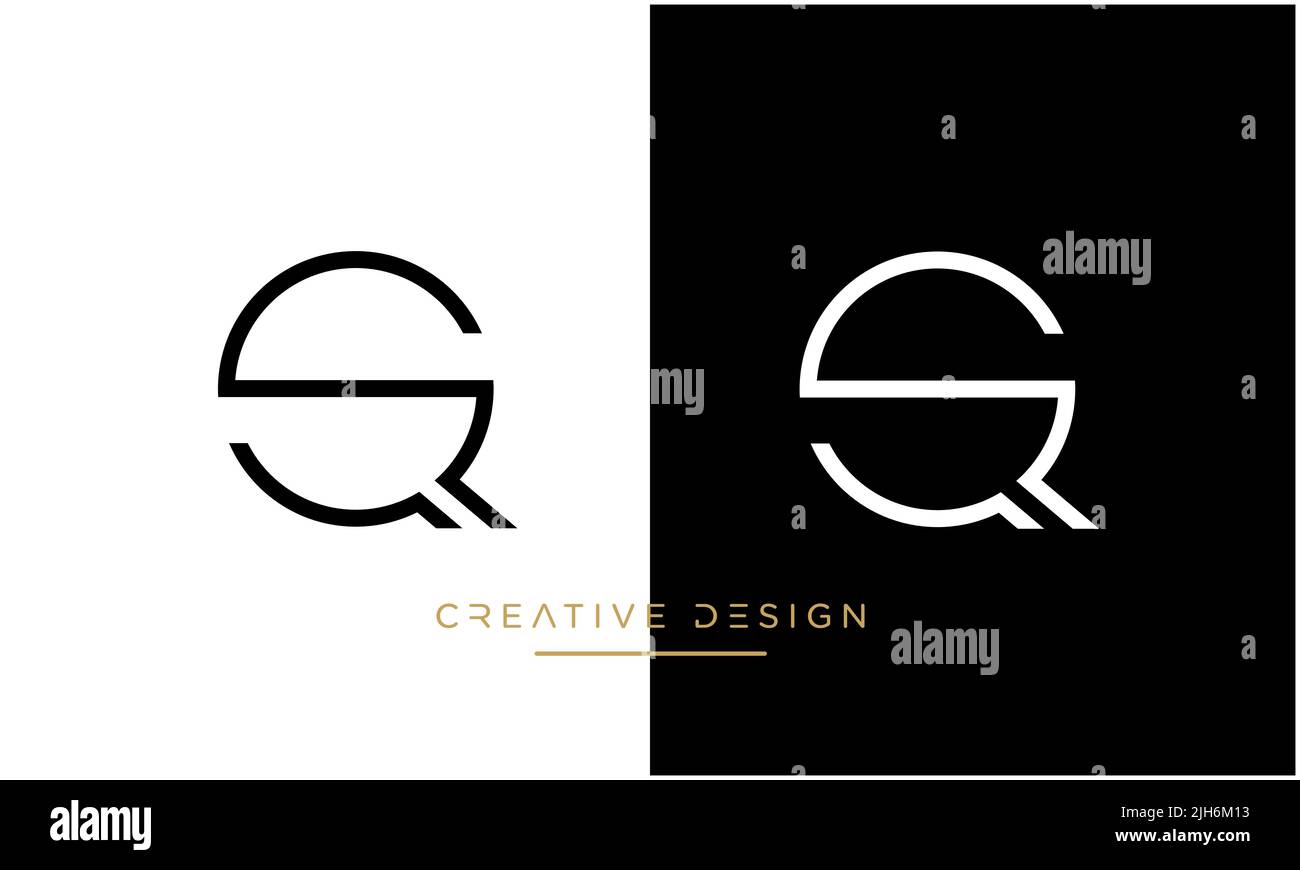 Icona lettera alfabetica logo QS o SQ Illustrazione Vettoriale