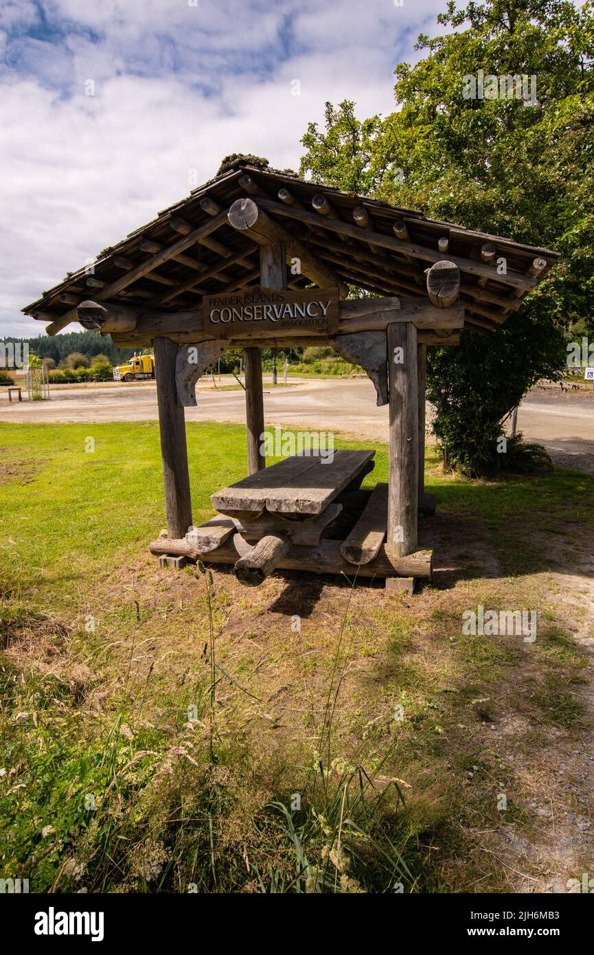 La conservazione di Pender Island presso la Sala della Comunità di Pender Island, North Pender Island, British Columbia, Canada Foto Stock