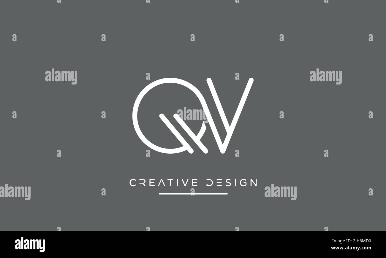 Lettere alfabetistiche QV, VQ, V o Q Logo Icon Design Illustrazione Vettoriale