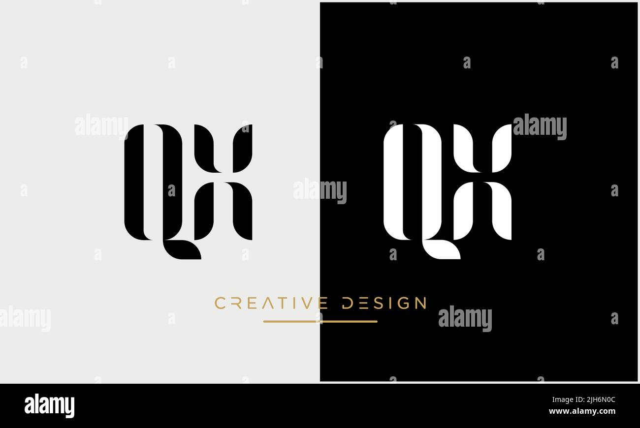 QX o XQ lettera alfabetista icona Logo Vector Illustrazione Vettoriale
