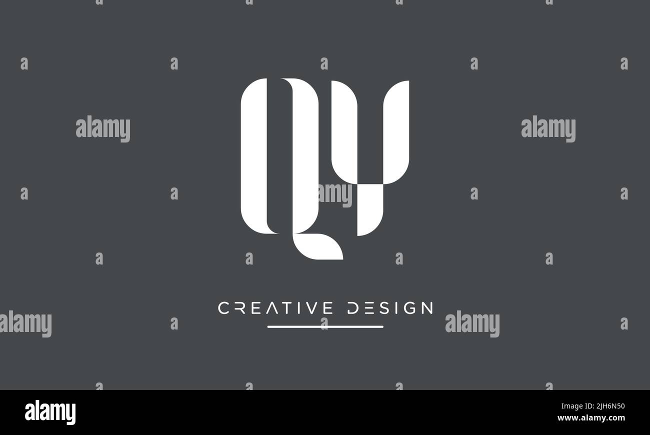 Alfabeto lettere QY o YQ astratto icona logo Vector Illustrazione Vettoriale