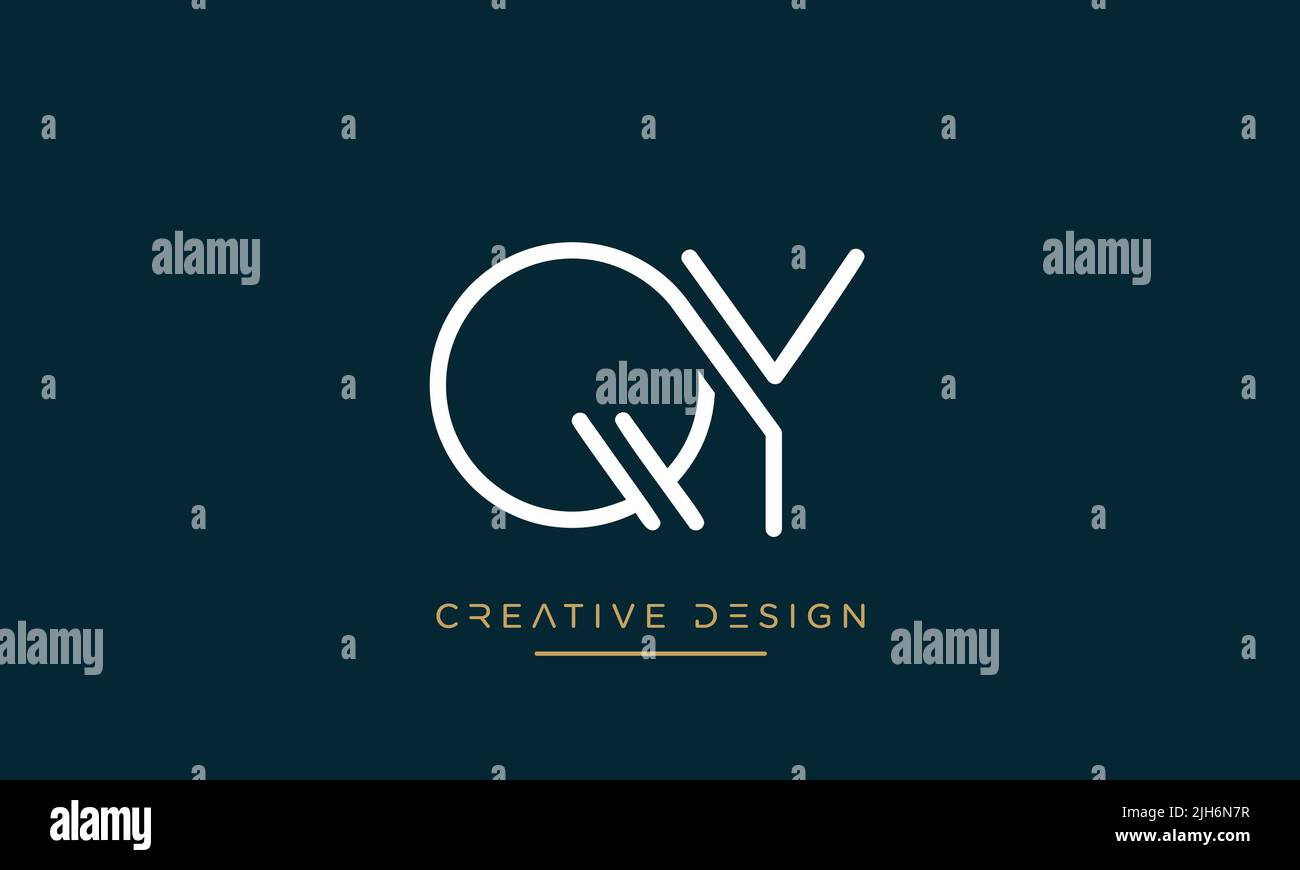 Alfabeto lettere QY o YQ astratto icona logo Vector Illustrazione Vettoriale