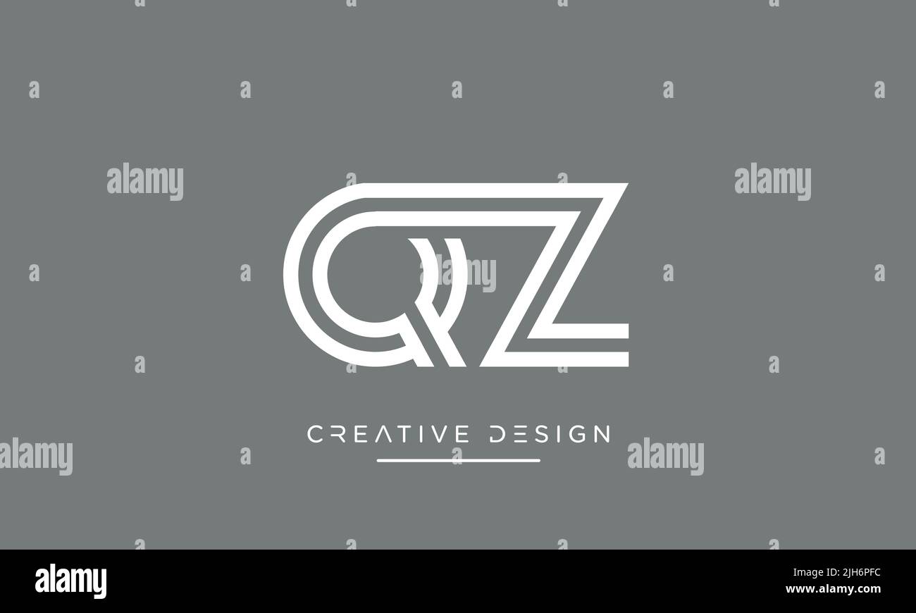 QZ o ZQ alfabeto lettere icona Logo Monogramma Vector Illustrazione Vettoriale