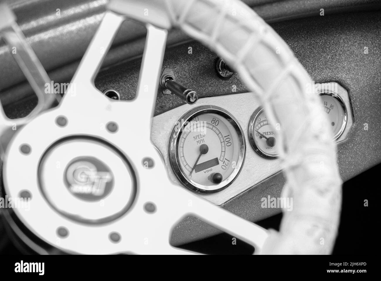 Primo piano di 1923 Ford ruota e cruscotto Foto Stock