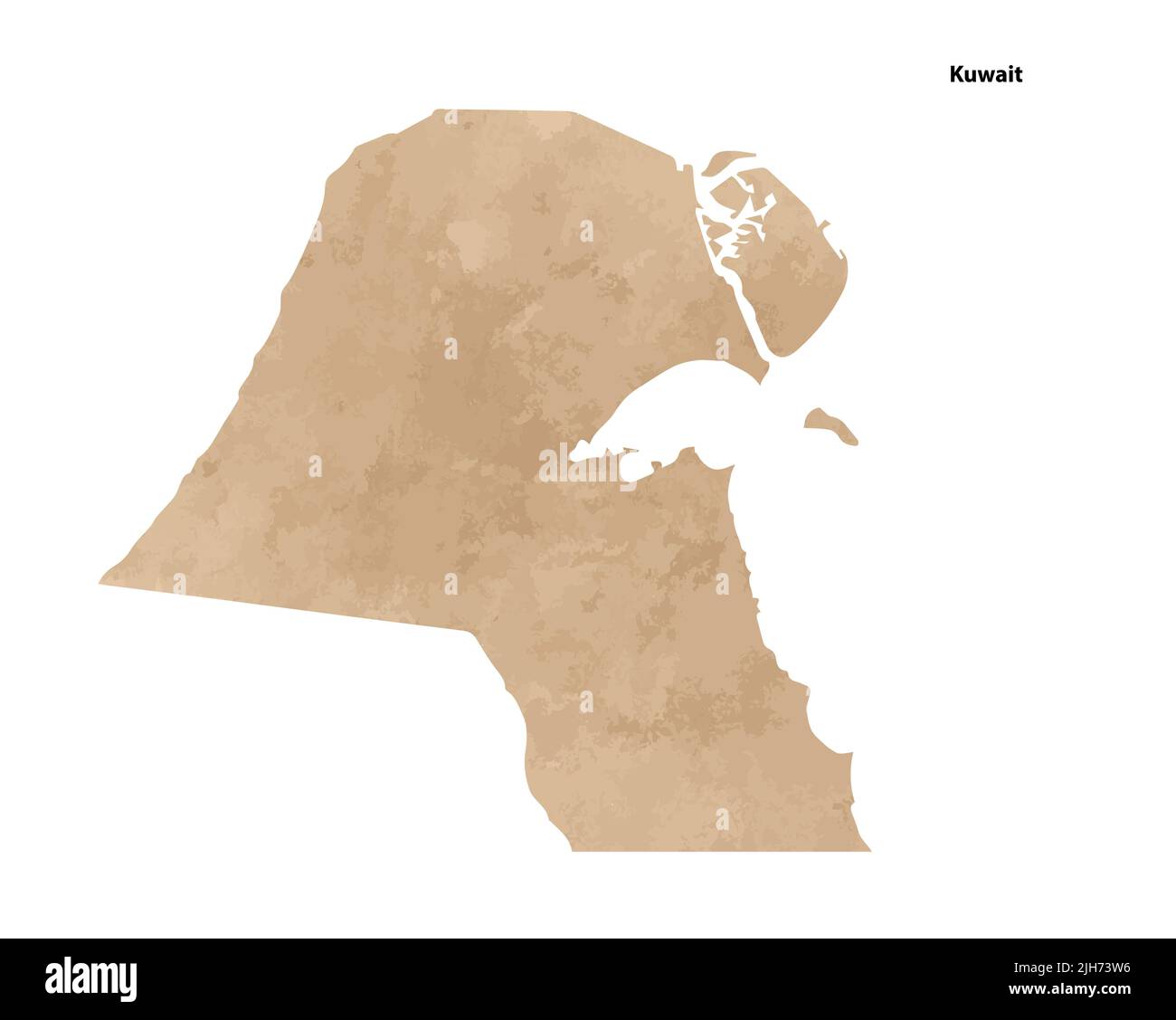 Vecchia carta vintage testurizzata mappa del Kuwait Paese - illustrazione vettoriale Illustrazione Vettoriale