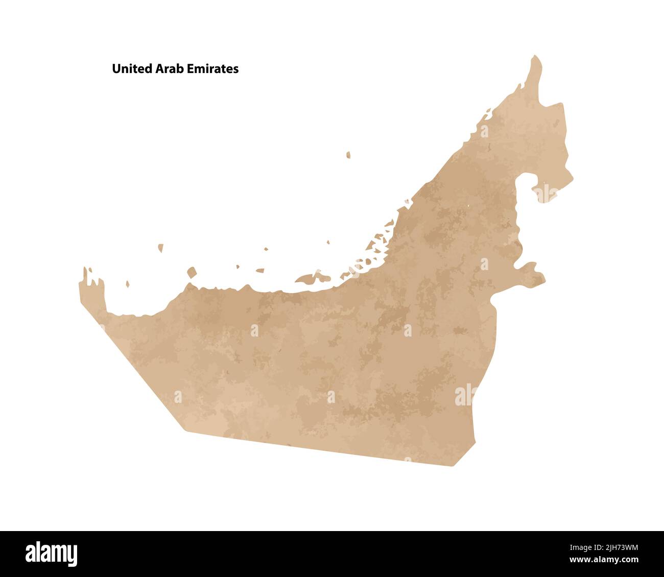 Vecchia carta vintage testurizzata mappa del paese Emirati Arabi Uniti - illustrazione vettoriale Illustrazione Vettoriale