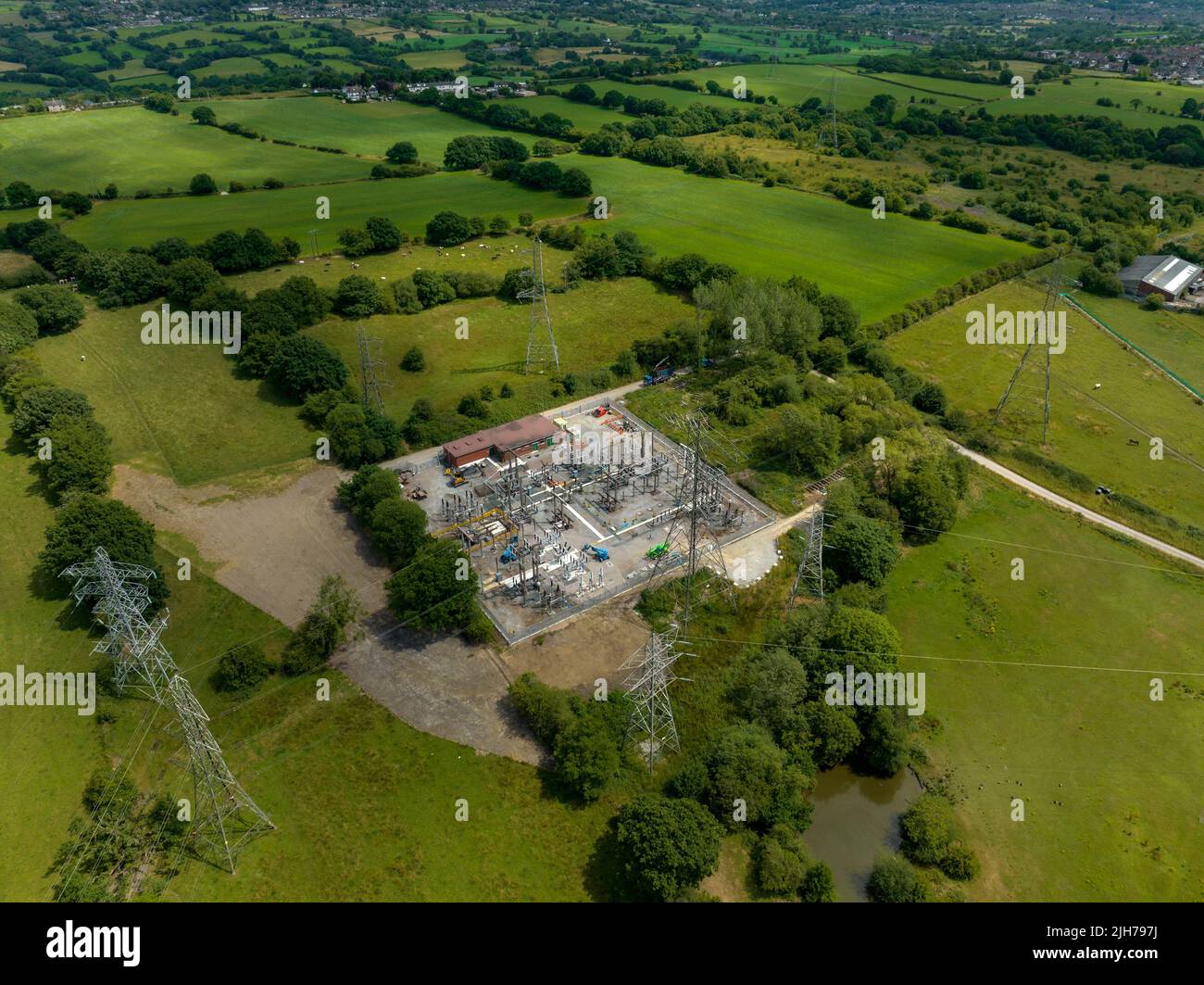 Chatterley Whitfield abbandonò la cava dismessa ex miniera e museo Stoke on Trent Staffordshire Drone fotografia aerea Foto Stock