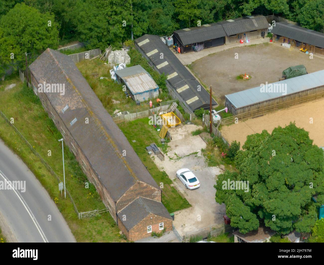 Chatterley Whitfield abbandonò la cava dismessa ex miniera e museo Stoke on Trent Staffordshire Drone fotografia aerea Foto Stock
