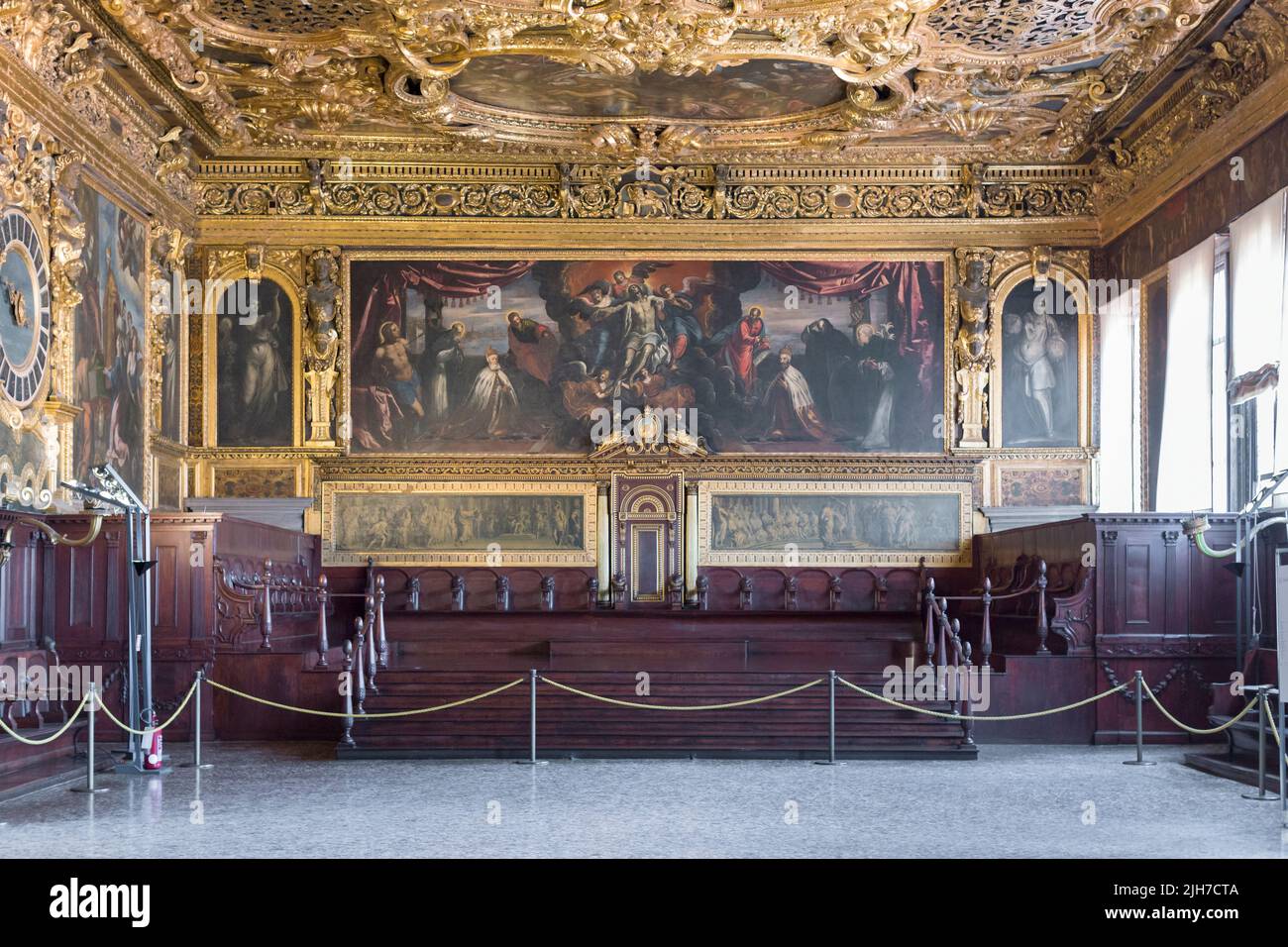 Sala del senato, Palazzo Ducale, Venezia, Italia Foto Stock