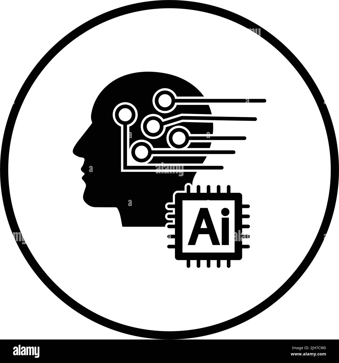 Intelligenza artificiale, icona digitale - ideale per la progettazione e lo sviluppo di siti web, file stampati e presentazioni, materiali promozionali Illustrazione Vettoriale