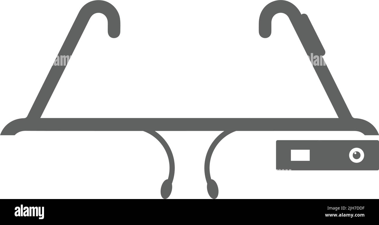 Vetro, google, icona realtà - semplice file EPS vettoriale modificabile. Illustrazione Vettoriale