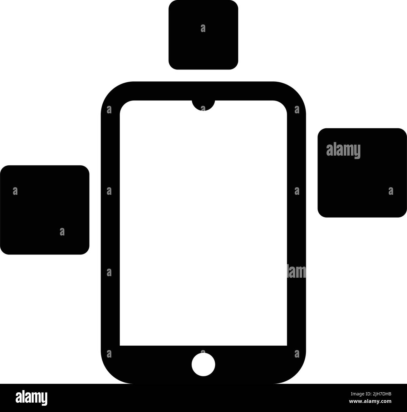 Android, modulare, telefono, icona del progetto - file EPS vettoriale. Ideale per supporti di stampa, Web, immagini di stock, uso commerciale o qualsiasi tipo di progetto. Illustrazione Vettoriale